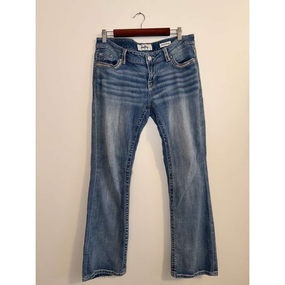 Daytrip by Buckle Virgo Bootcut Jeans Metallic Stitch Medium Wash 29R
